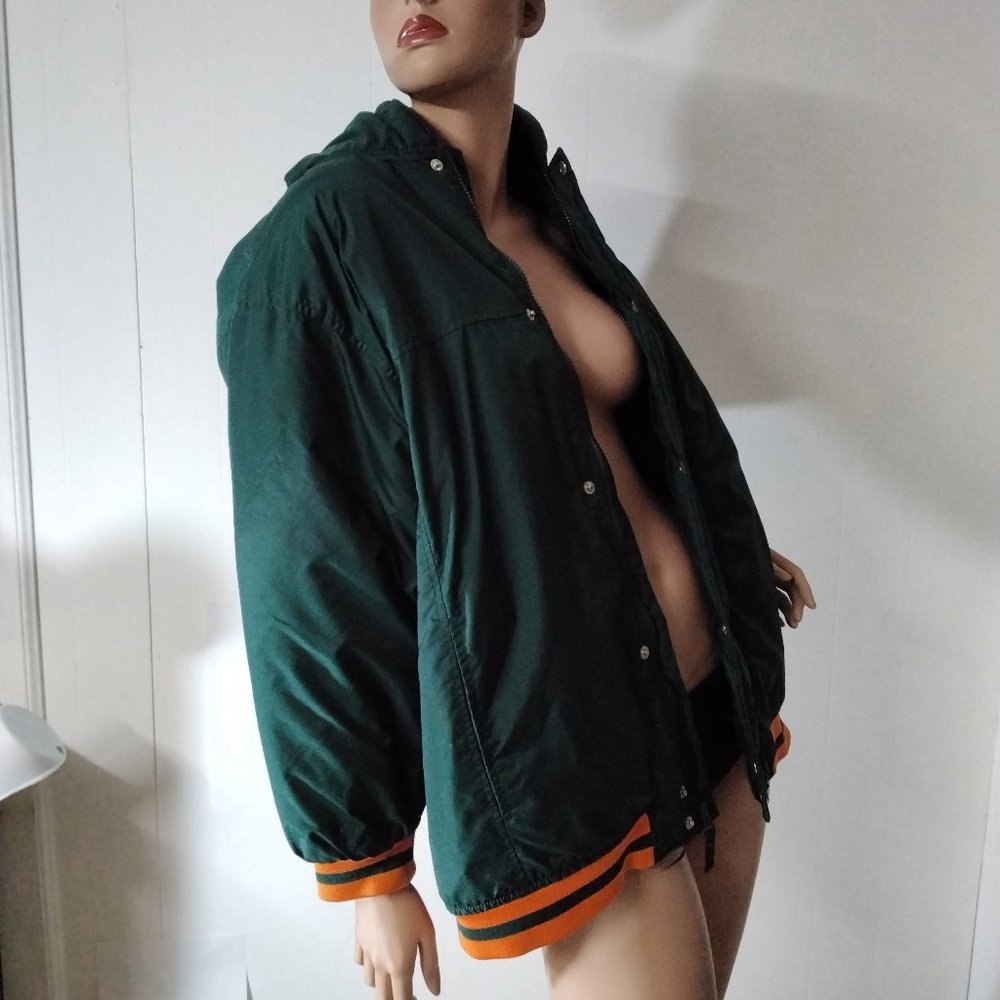 University of Miami Hurricanes Champs Size L Sports Coat Green Puffer UM *004 - Picture 6 of 16